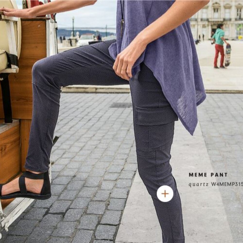 prAna Meme Pant - Quartz (Gray Diamond Pattern) - Size 4